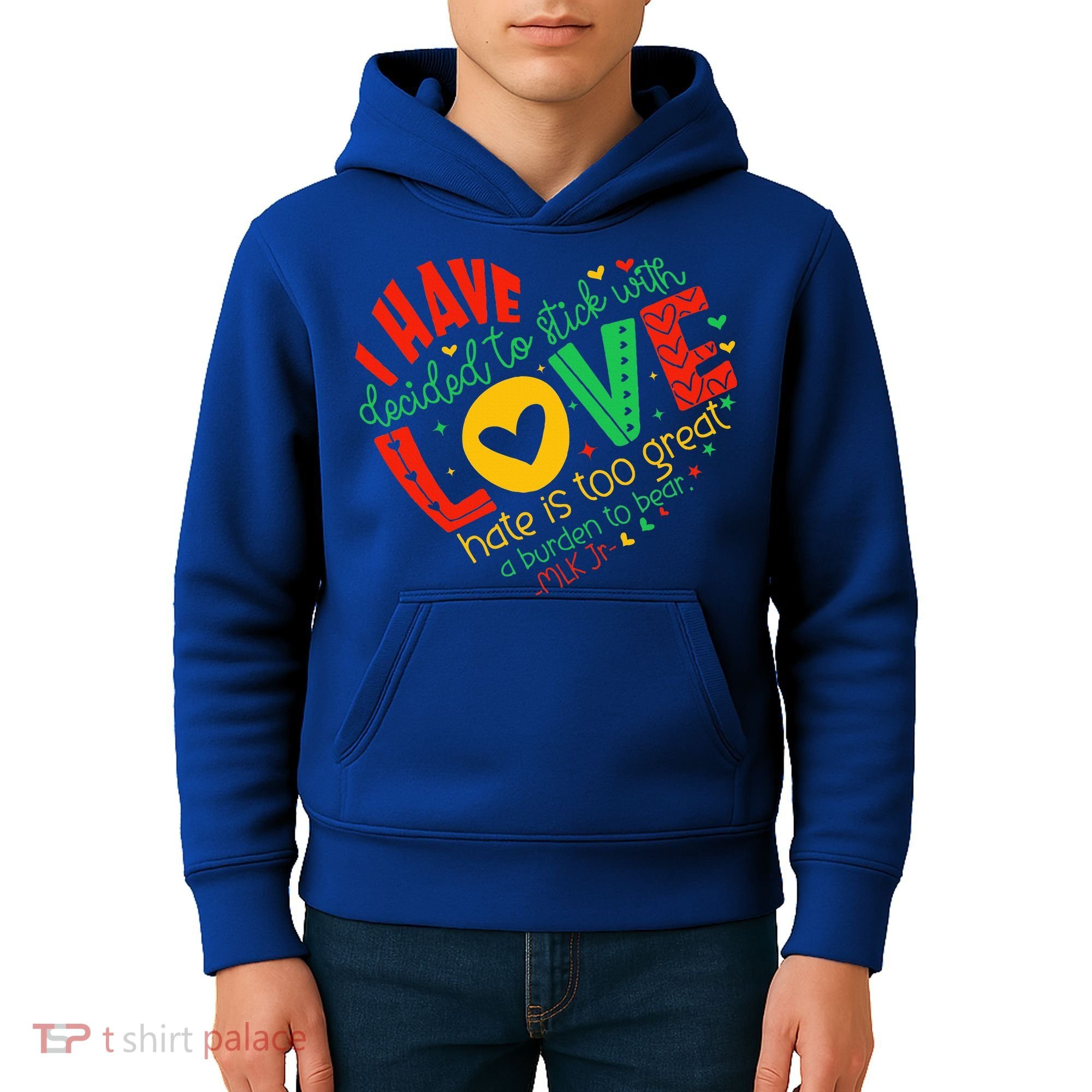 I Have Decided To Stick With Love Mlk Black History Month Kids Hoodie