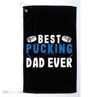 Ice Hockey Dad Best Pucking Dad Gift Golf Towel thumb 0