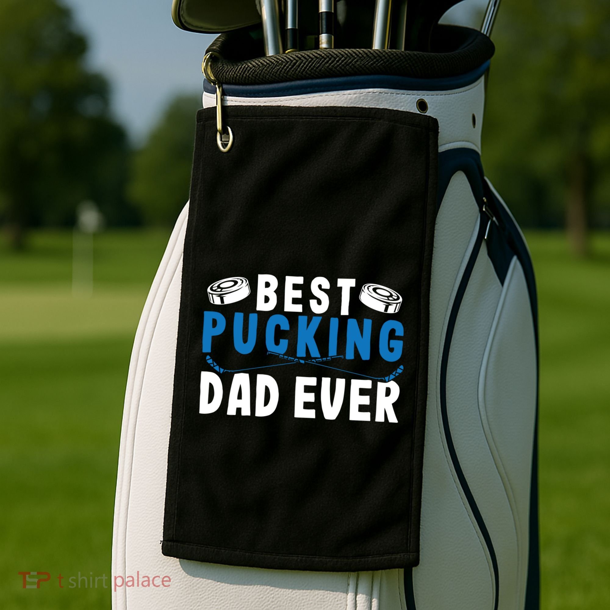 Ice Hockey Dad Best Pucking Dad Gift Golf Towel