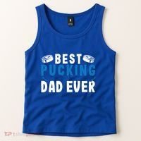 Ice Hockey Dad Best Pucking Dad Gift Tank Top thumb 2