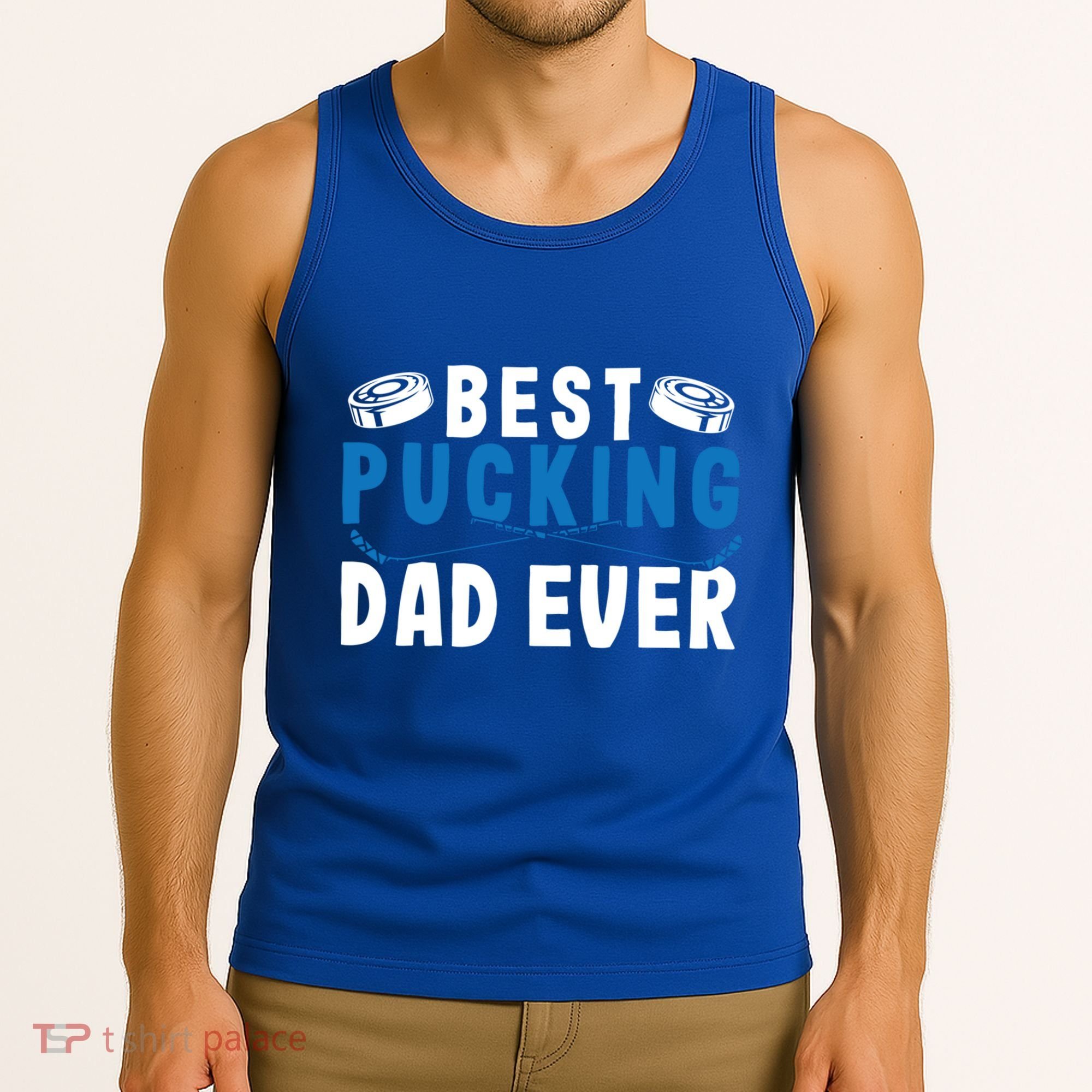Ice Hockey Dad Best Pucking Dad Gift Tank Top