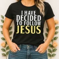 I have decided to follow Jesus God Religious Women's T-Shirt thumb 2