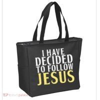 I have decided to follow Jesus God Religious Tote Bag thumb 2