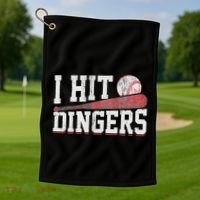 I Hit Dingers Golf Towel thumb 1
