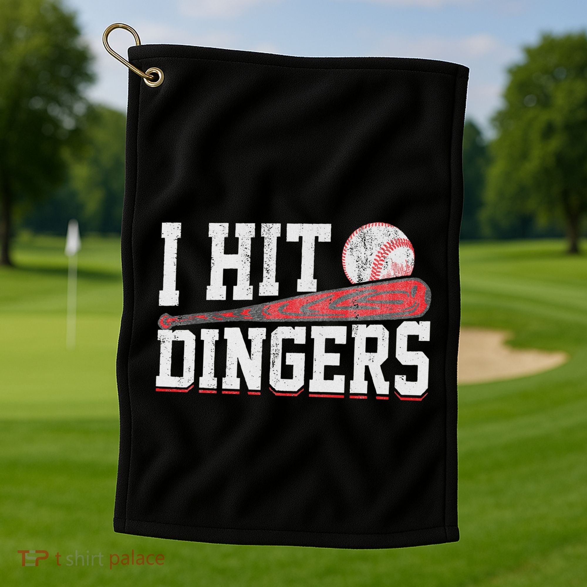 I Hit Dingers Golf Towel