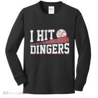 I Hit Dingers Kids Long Sleeve Shirt thumb 0