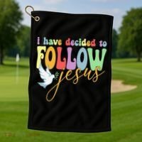 I Have Decided To Follow Jesus No Turning Back Golf Towel thumb 1
