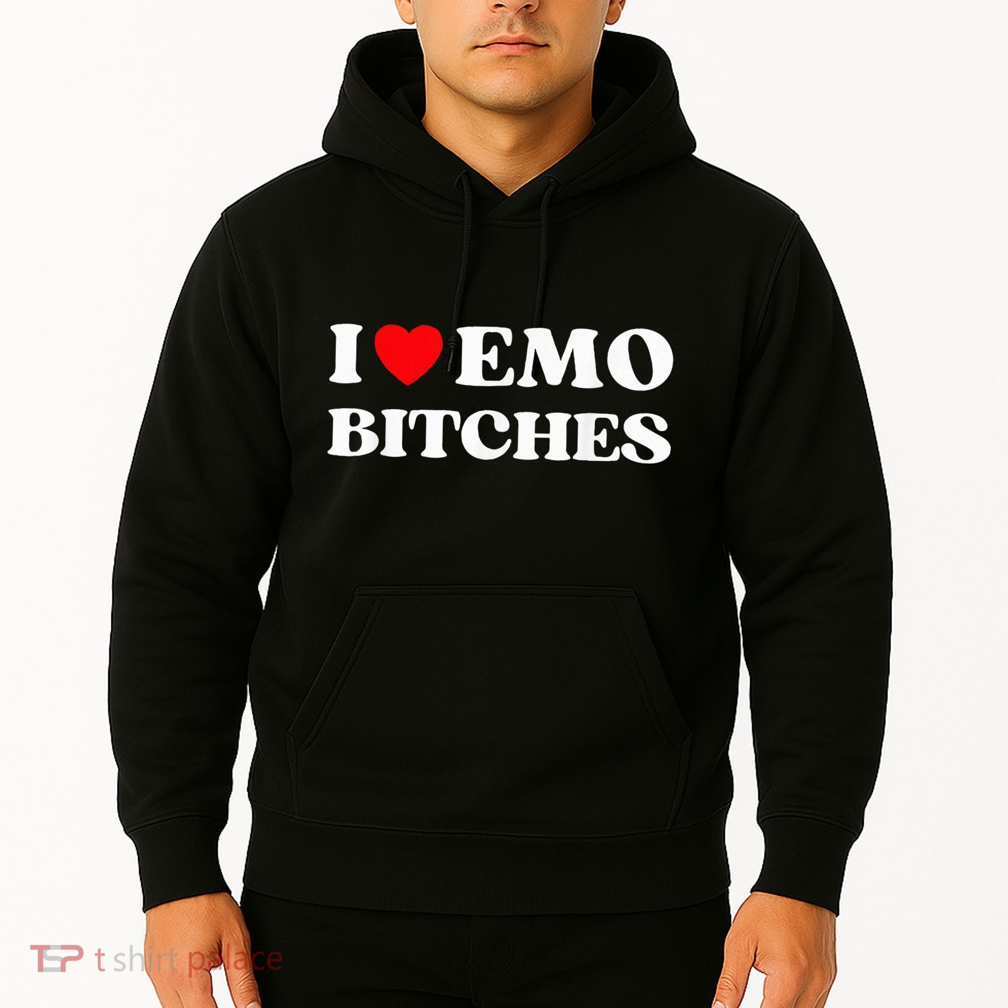 I Heart Emo Bitches Funny Quote Red Heart Emo Girl Style Hoodie