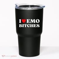 I Heart Emo Bitches Funny Quote Red Heart Emo Girl Style Tumbler thumb 0
