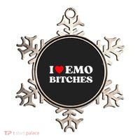 I Heart Emo Bitches Funny Quote Red Heart Emo Girl Style Ornament thumb 0