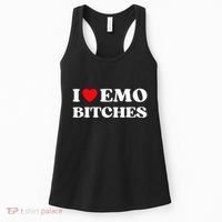 I Heart Emo Bitches Funny Quote Red Heart Emo Girl Style Women's Tank Top thumb 0