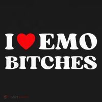 I Heart Emo Bitches Funny Quote Red Heart Emo Girl Style Women's T-Shirt thumb 6