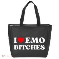 I Heart Emo Bitches Funny Quote Red Heart Emo Girl Style Tote Bag thumb 0