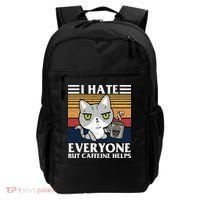 I Hate Everyone But Caffeine Helps Funny Cat Backpack thumb 0