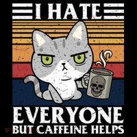 I Hate Everyone But Caffeine Helps Funny Cat Ornament thumb 1