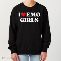 I Heart Emo Funny Quote Red Heart Emo Girl Style Women's Sweatshirt thumb 0
