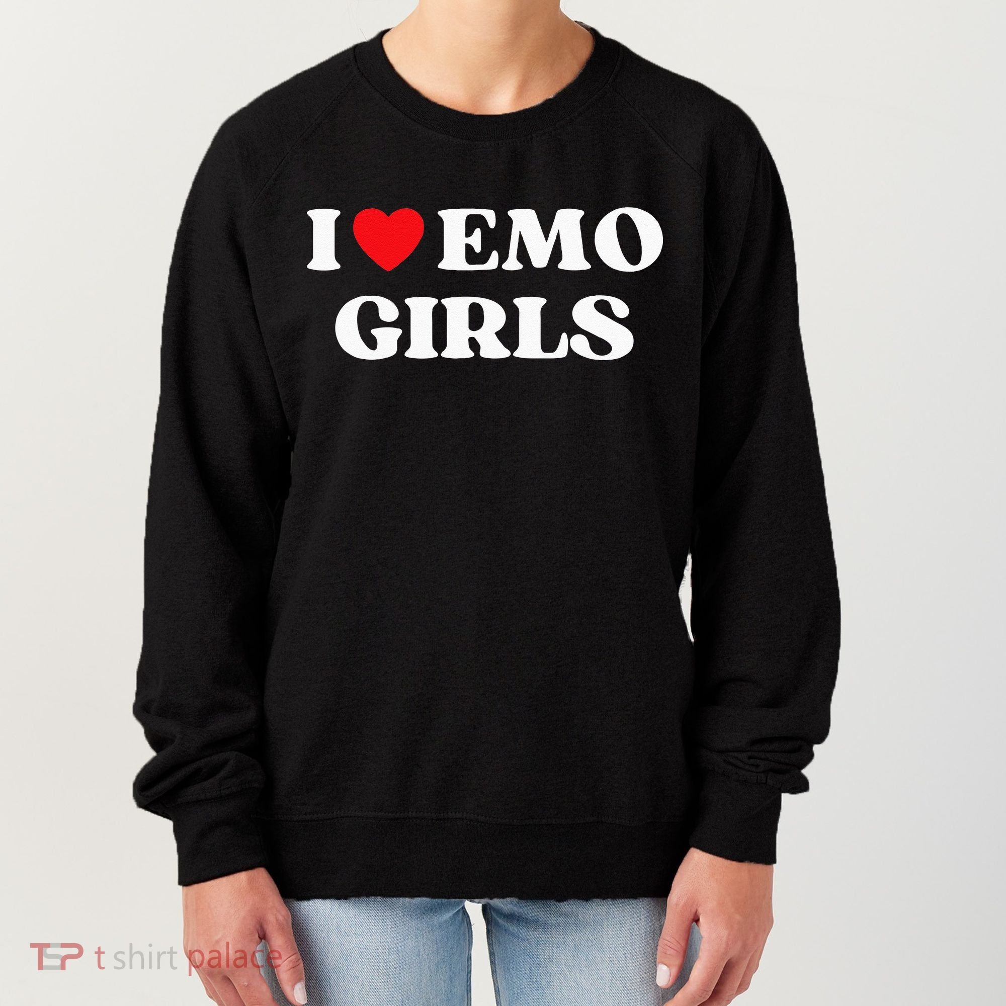 I Heart Emo Funny Quote Red Heart Emo Girl Style Women's Sweatshirt