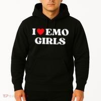 I Heart Emo Funny Quote Red Heart Emo Girl Style Hoodie thumb 2