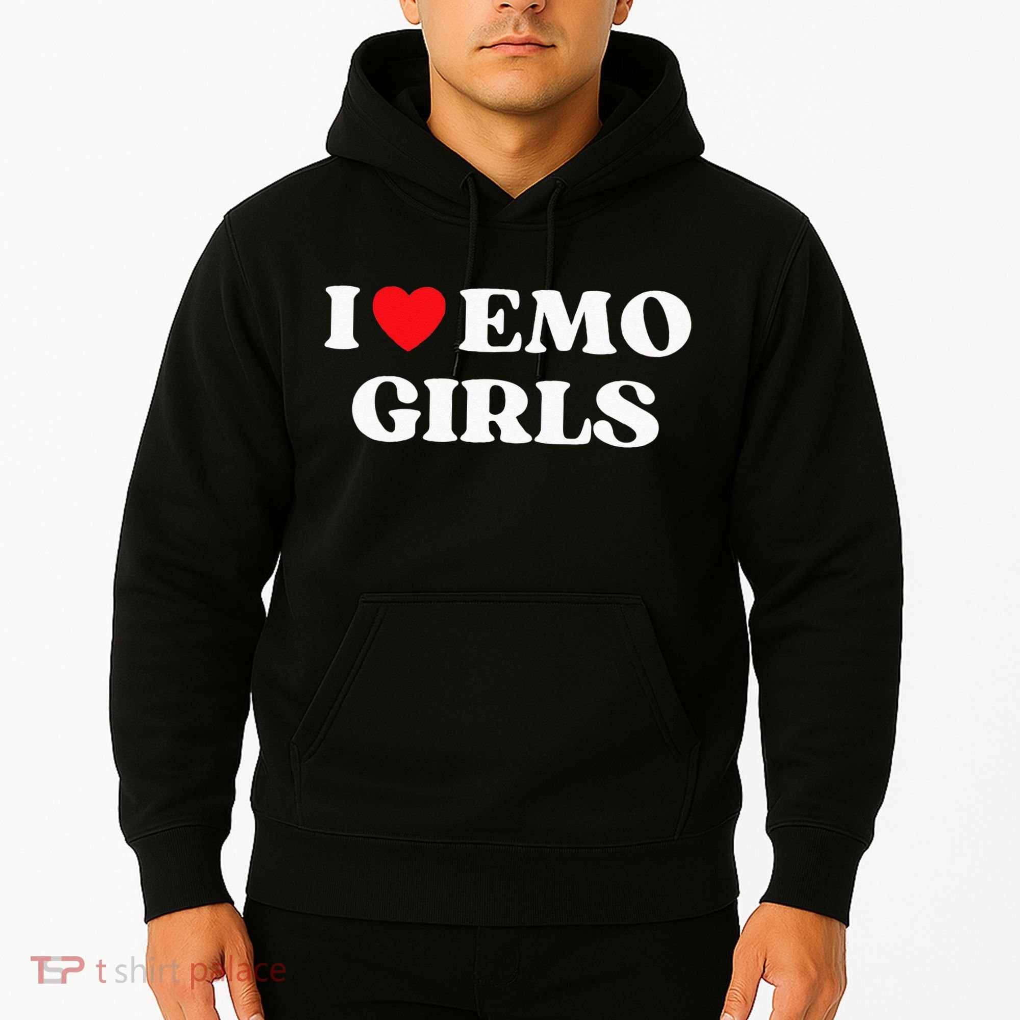I Heart Emo Funny Quote Red Heart Emo Girl Style Hoodie