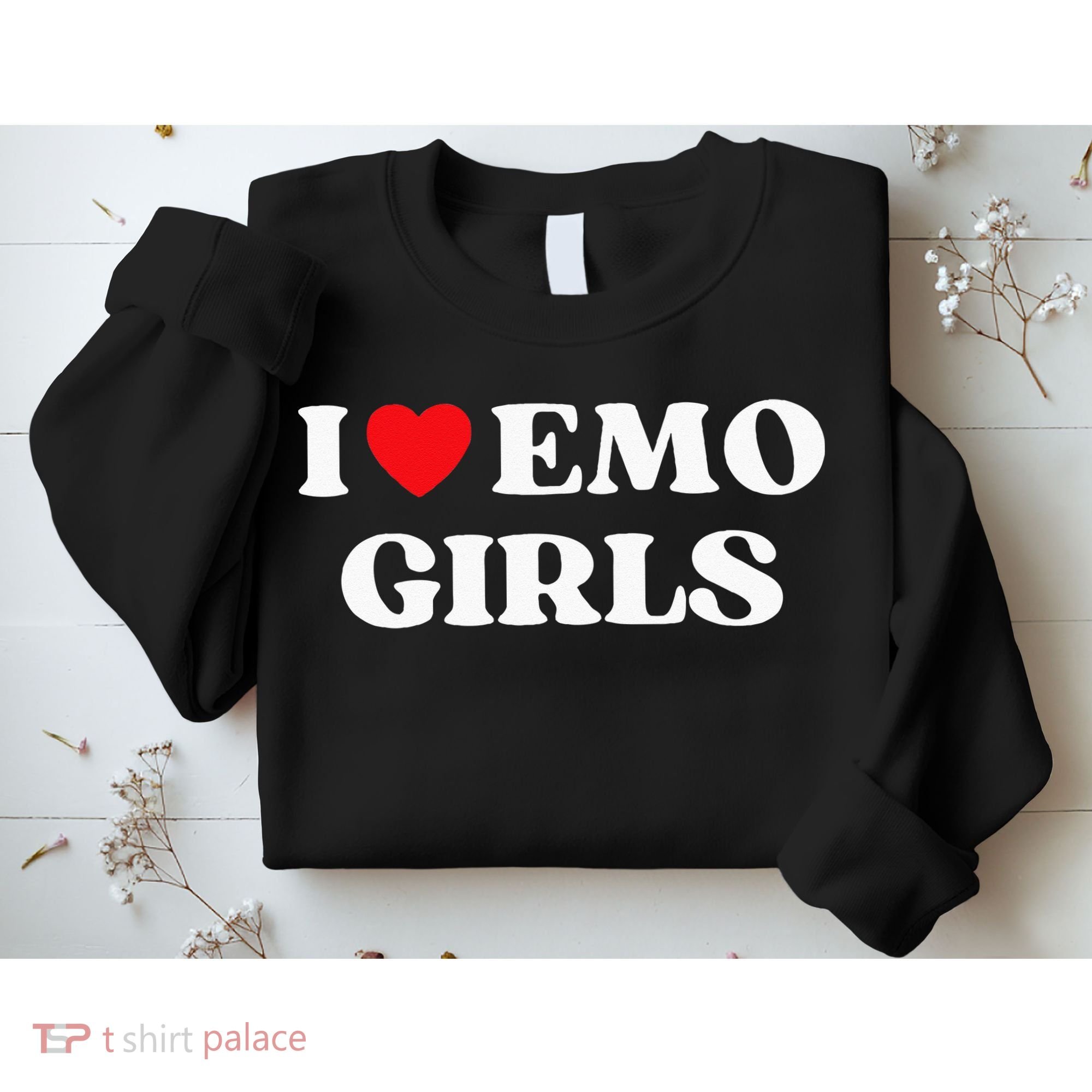 I Heart Emo Funny Quote Red Heart Emo Girl Style Sweatshirt
