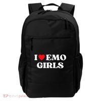 I Heart Emo Funny Quote Red Heart Emo Girl Style Backpack thumb 0