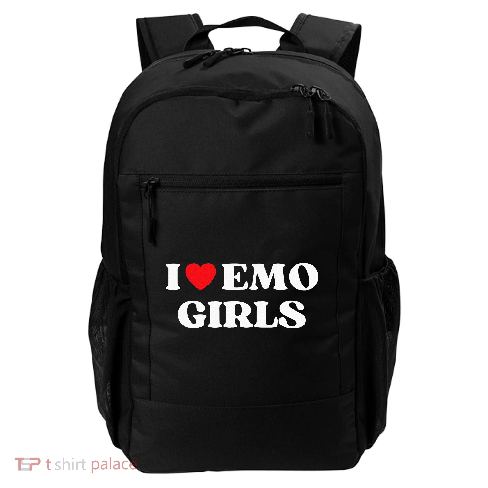I Heart Emo Funny Quote Red Heart Emo Girl Style Backpack