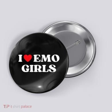I Heart Emo Funny Quote Red Heart Emo Girl Style Button