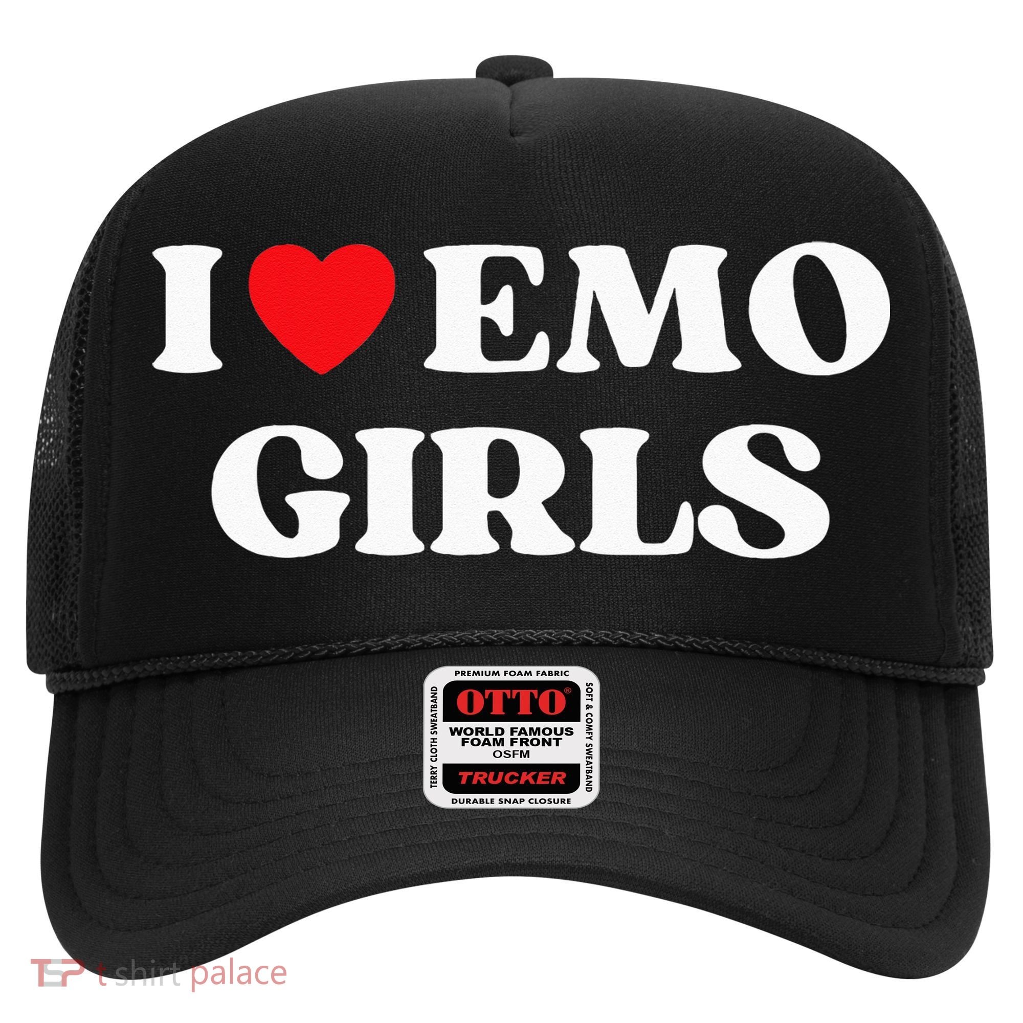 I Heart Emo Funny Quote Red Heart Emo Girl Style Hat