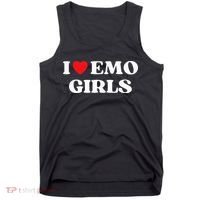 I Heart Emo Funny Quote Red Heart Emo Girl Style Tank Top thumb 0