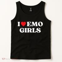 I Heart Emo Funny Quote Red Heart Emo Girl Style Tank Top thumb 2