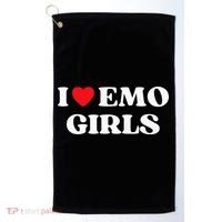 I Heart Emo Funny Quote Red Heart Emo Girl Style Golf Towel thumb 0