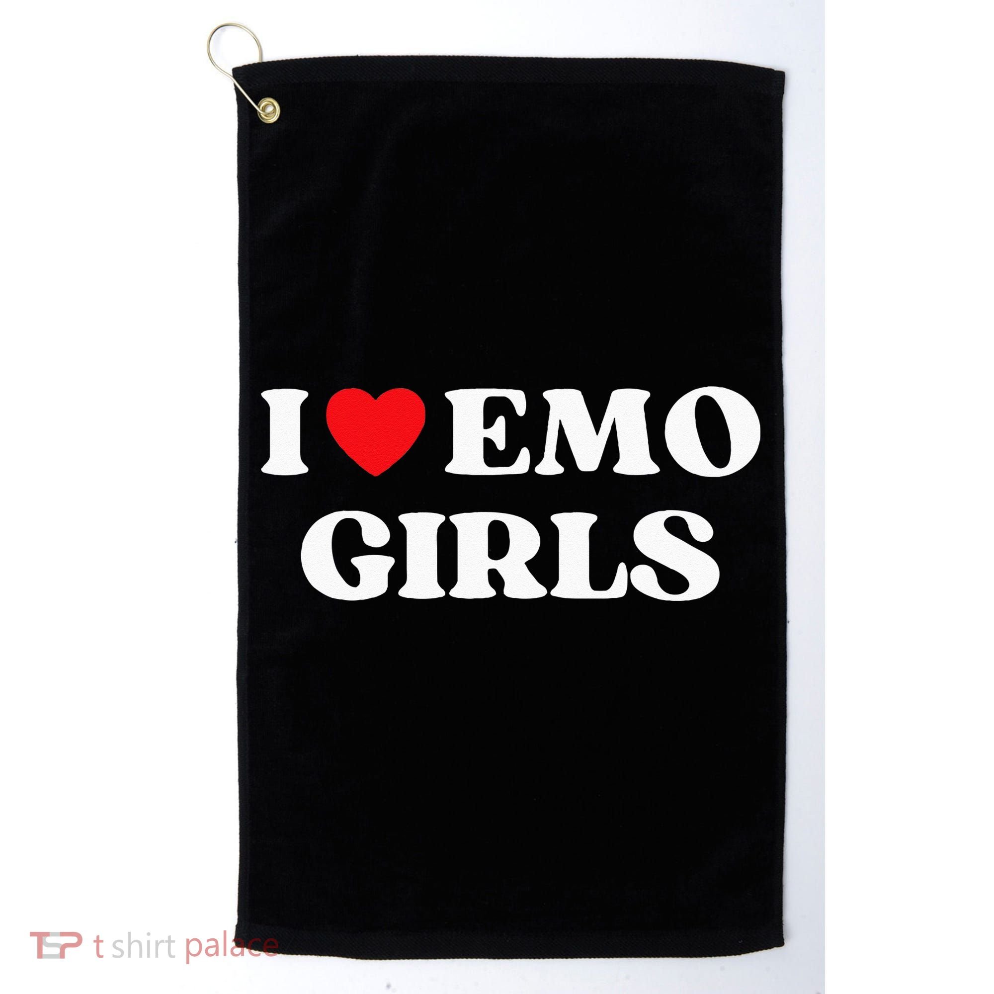 I Heart Emo Funny Quote Red Heart Emo Girl Style Golf Towel