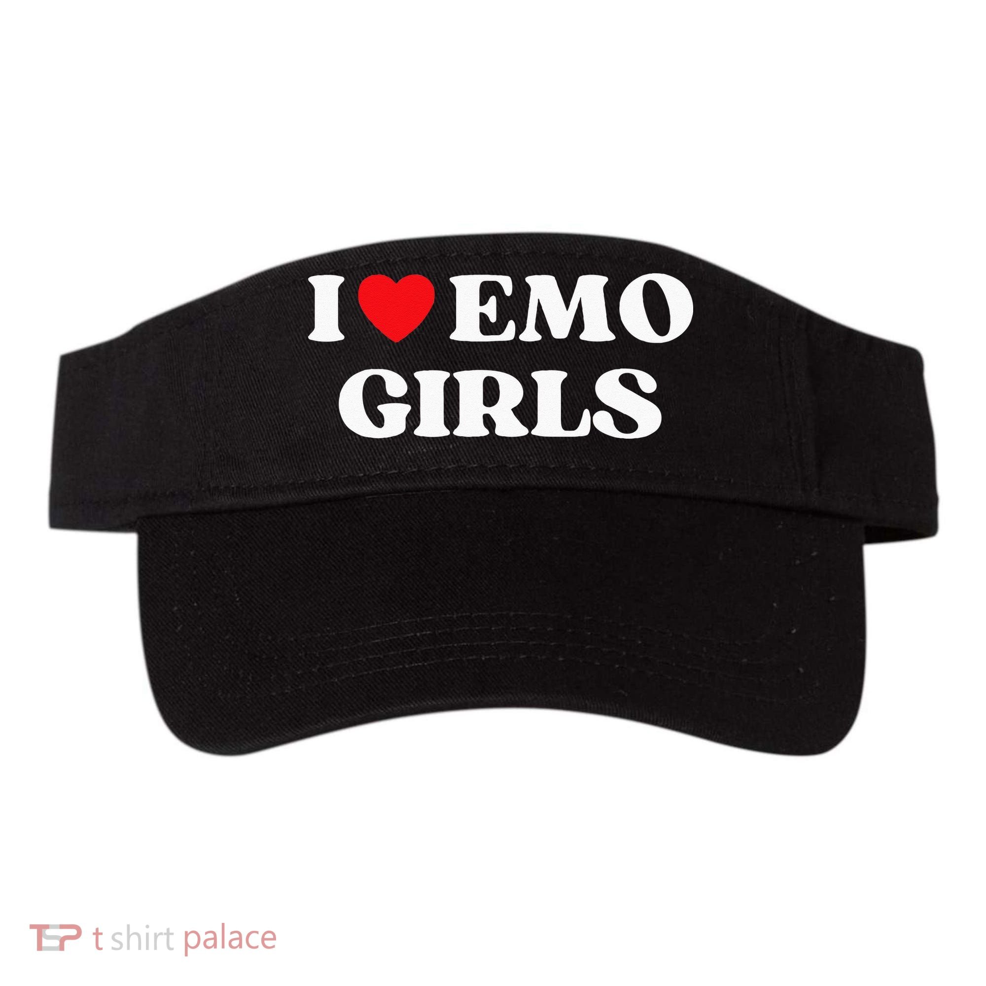I Heart Emo Funny Quote Red Heart Emo Girl Style Visor