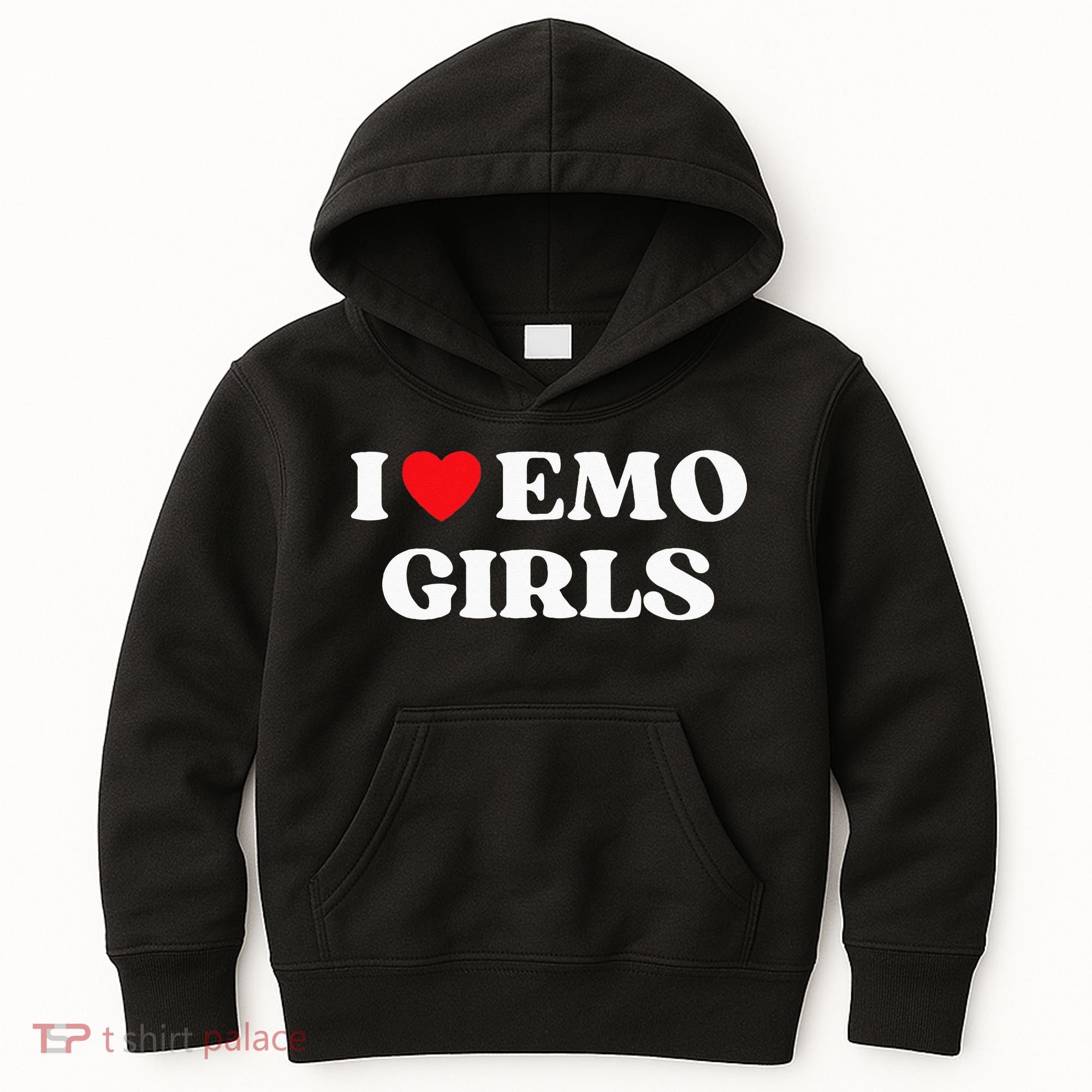 I Heart Emo Funny Quote Red Heart Emo Girl Style Kids Hoodie