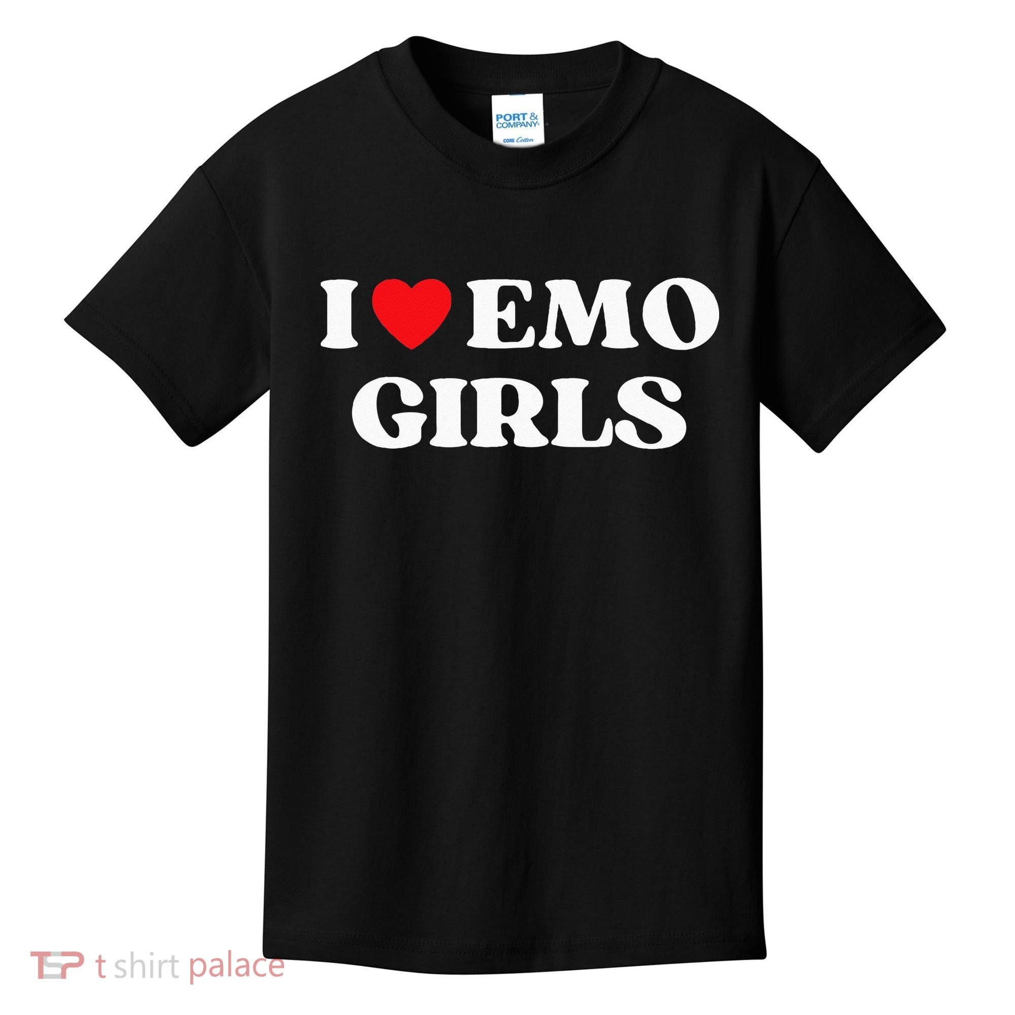 I Heart Emo Funny Quote Red Heart Emo Girl Style Kids T-Shirt