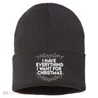 I Have Everything I Want For Christmas Funny Xmas Couples Sustainable Knit Beanie thumb 0