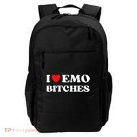 I Heart Emo Bitches Funny Quote Red Heart Emo Style Backpack thumb 0