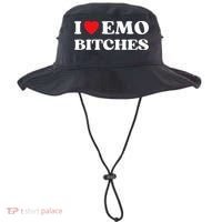 I Heart Emo Bitches Funny Quote Red Heart Emo Style Bucket Hat thumb 0