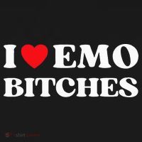 I Heart Emo Bitches Funny Quote Red Heart Emo Style Bucket Hat thumb 4