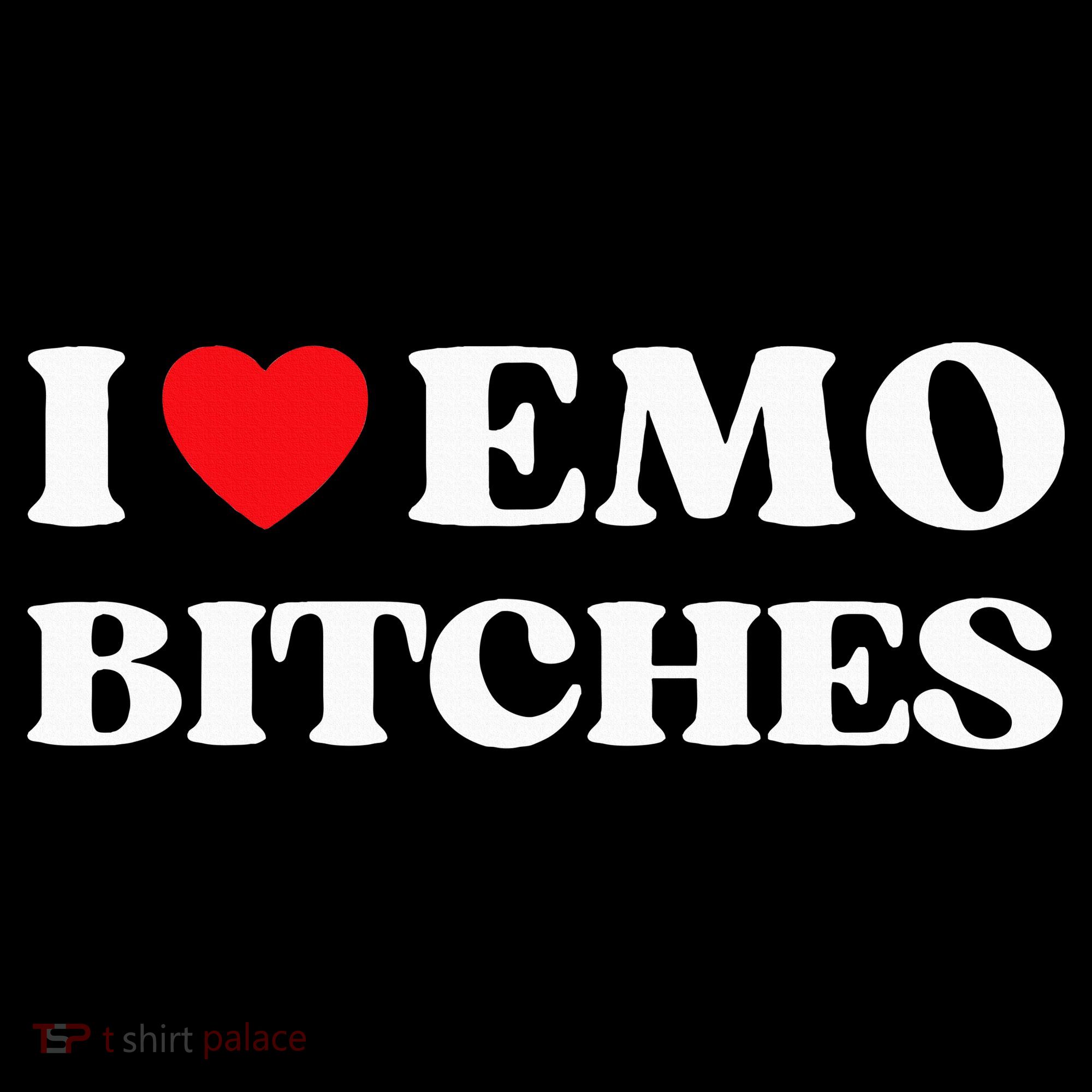 I Heart Emo Bitches Funny Quote Red Heart Emo Style Women's Hoodie