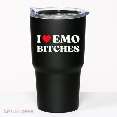 I Heart Emo Bitches Funny Quote Red Heart Emo Style Tumbler