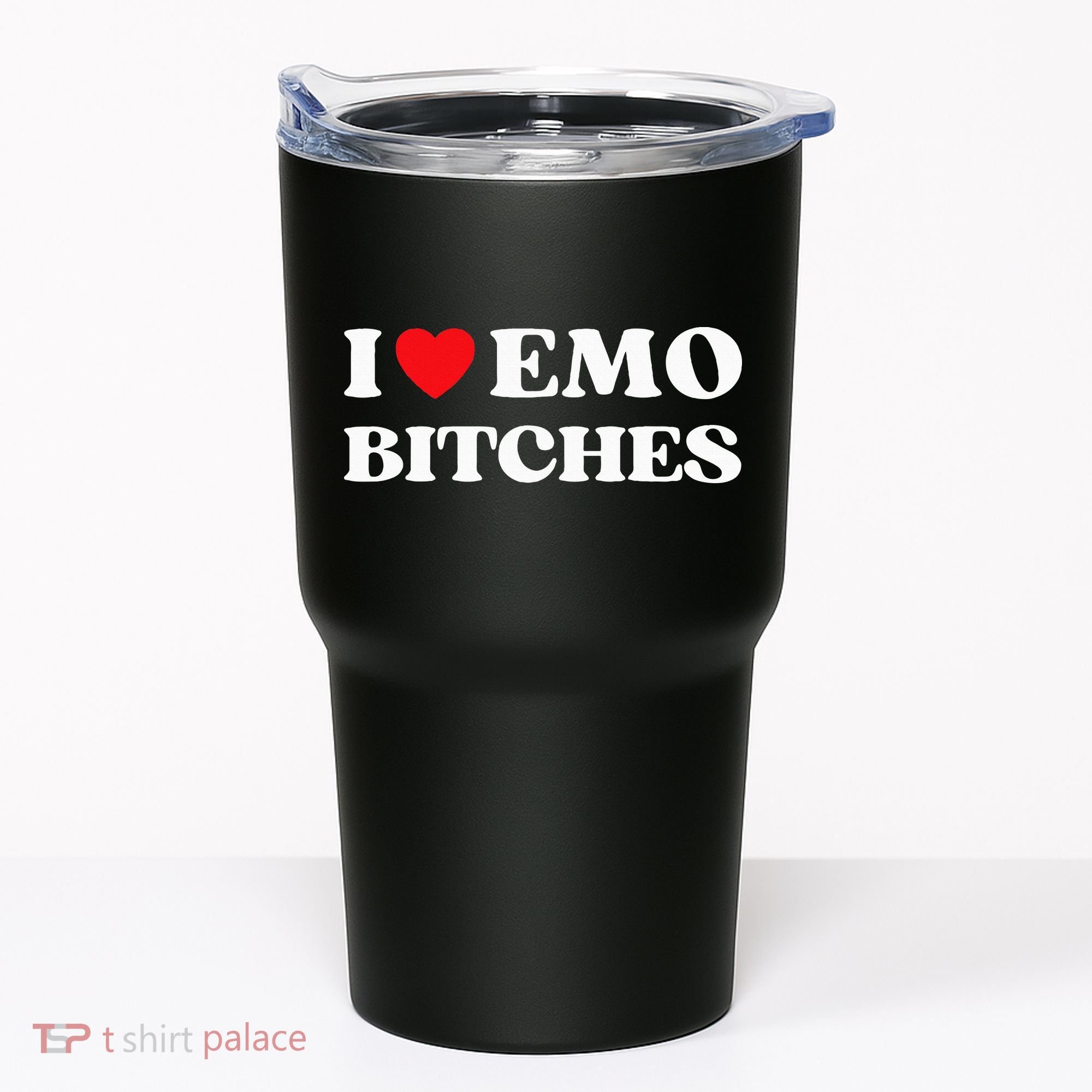 I Heart Emo Bitches Funny Quote Red Heart Emo Style Tumbler