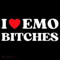 I Heart Emo Bitches Funny Quote Red Heart Emo Style Ornament thumb 1