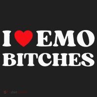 I Heart Emo Bitches Funny Quote Red Heart Emo Style Golf Towel thumb 3