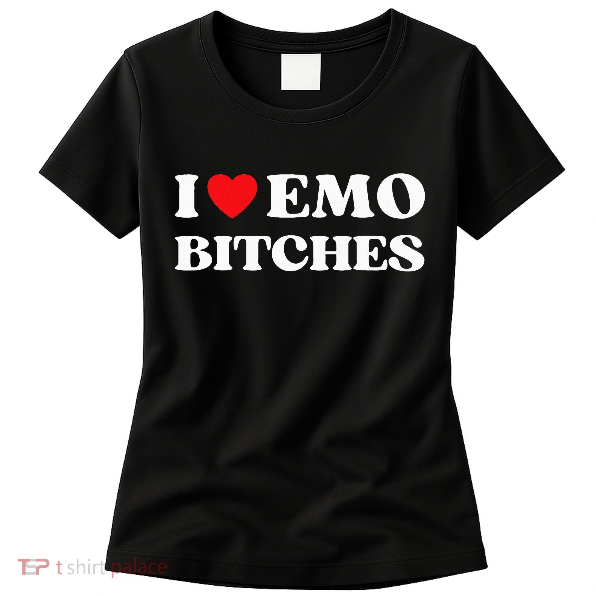 I Heart Emo Bitches Funny Quote Red Heart Emo Style Women's T-Shirt