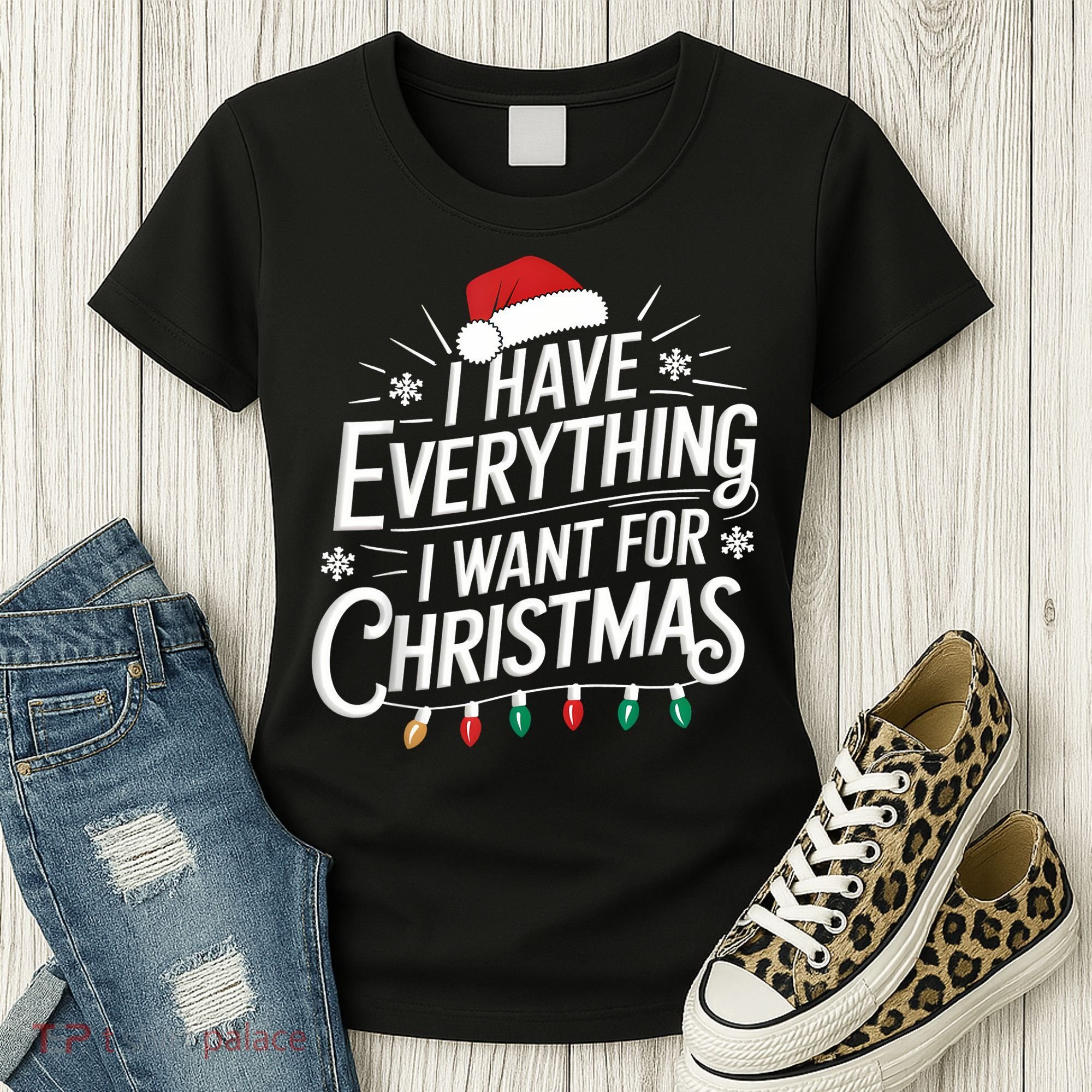 I Have Everything I Want For Christmas Couples Matching Women's T-Shirt