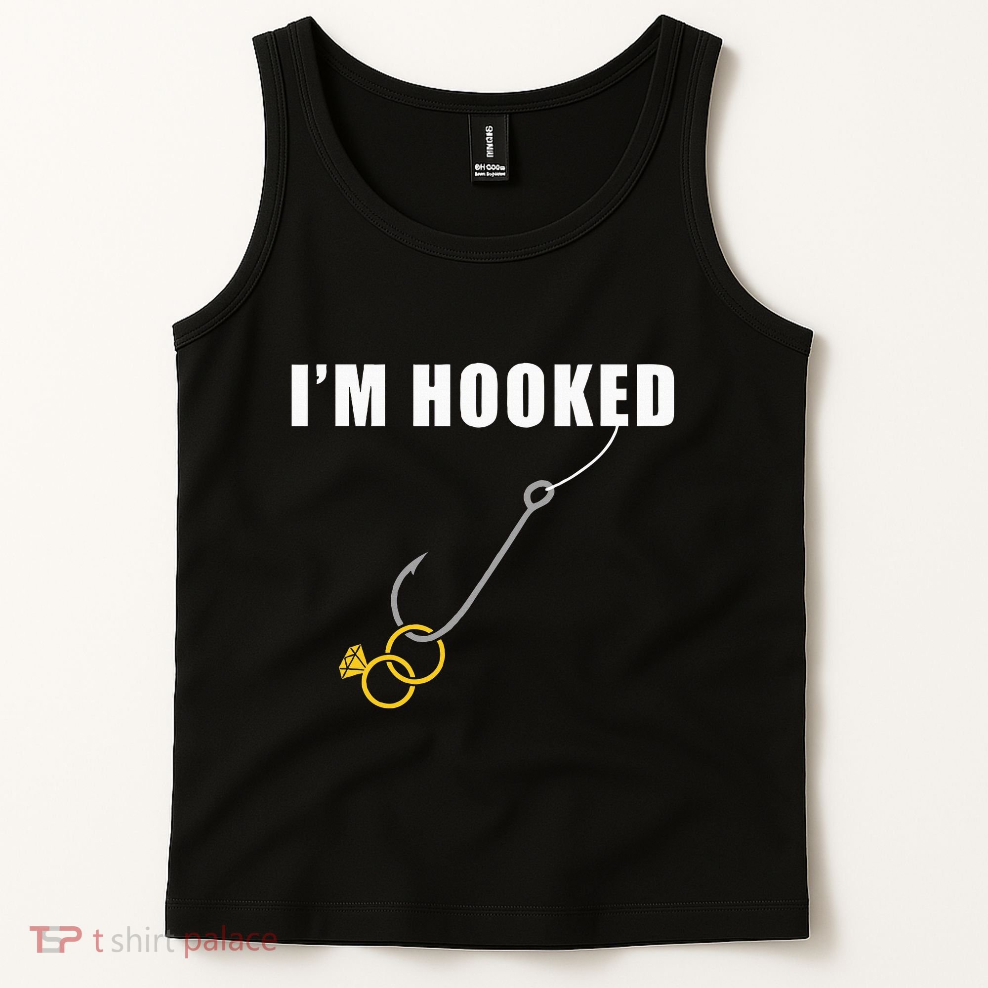 IM Hooked Engagement Ring Marriage Proposal Fishing Tank Top