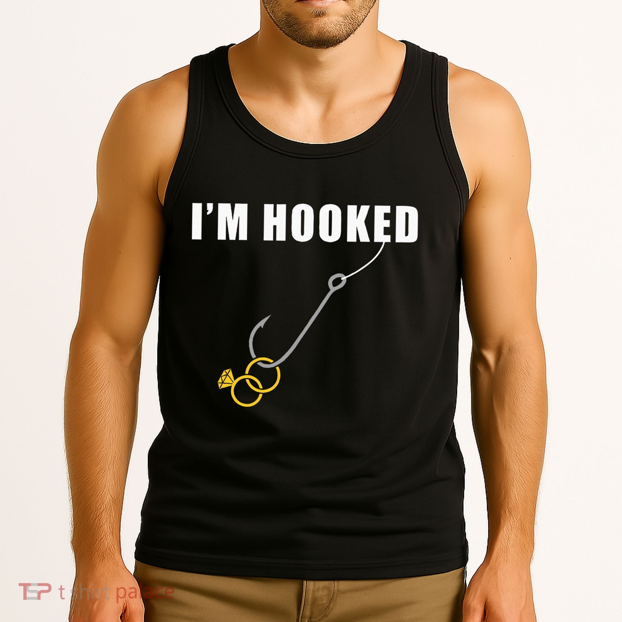 IM Hooked Engagement Ring Marriage Proposal Fishing Tank Top