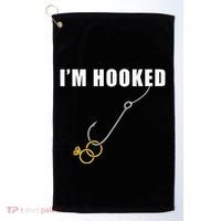 IM Hooked Engagement Ring Marriage Proposal Fishing Golf Towel thumb 0