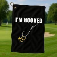 IM Hooked Engagement Ring Marriage Proposal Fishing Golf Towel thumb 1